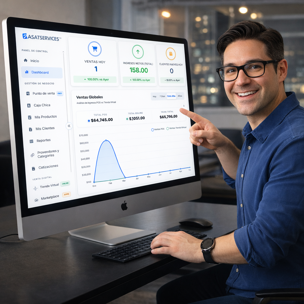 Gráfico de rendimiento interactivo y KPIs del Dashboard