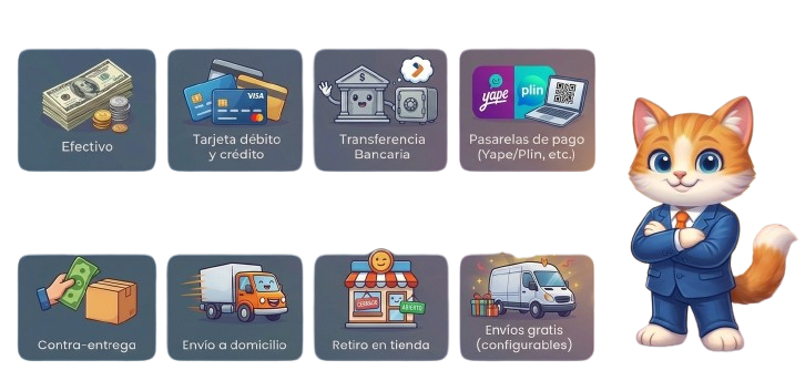 Métodos de pago y opciones de entrega