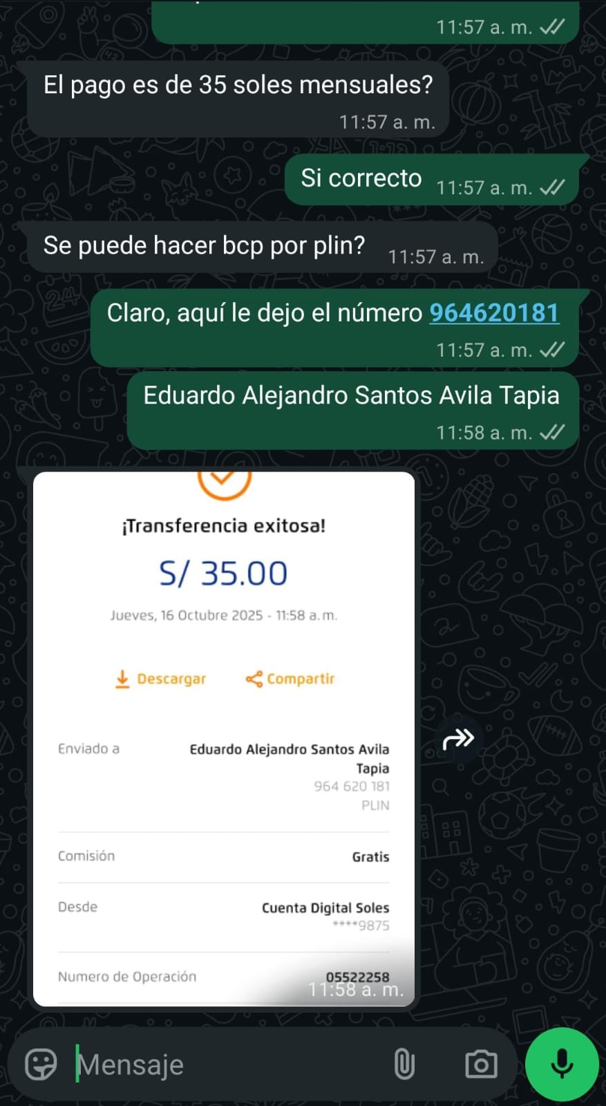 Referencia de pago Plan Básico